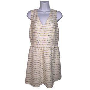 Olive + Oak Striped Side Zip Dress Cutout Back Sleeveless Party Dress Size Large